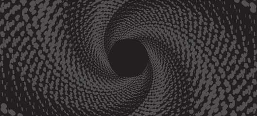 Halftone circle background. Black and white dotted circular gradient. Radial comic target texture. Grunge rough round pop art rasterized backdrop. Fading dot epicenter wallpaper concept. Vector © rohim