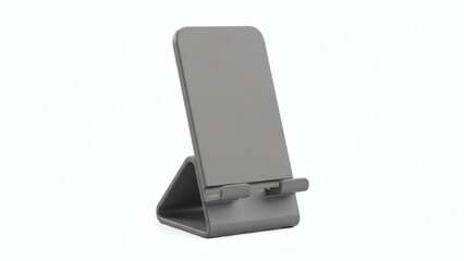 Minimal Phone Stand Mockup with Simple Geometry and Solid Color, Isolated on Pure White Background
