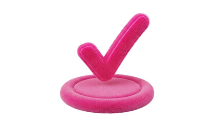 Fluffy Pink Checkmark Icon