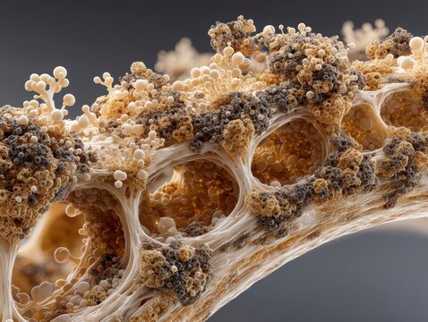 Intricate Textures of Organic Materials Under Micro Lens Magnification