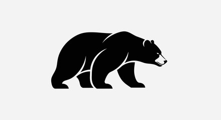 Fototapeta premium Black bear illustration on white background animal vector graphic design