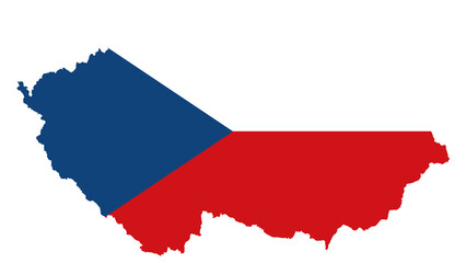 Czech flag country shape