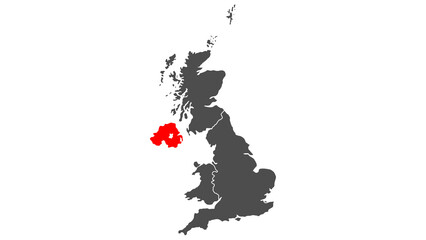 The United Kingdom of Great Britain and Northern Ireland Map, Detailed Web Vector Illustration