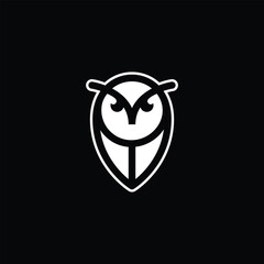 linear monogram Owl Logo design