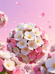 Floral arrangement with pink and white blossoms