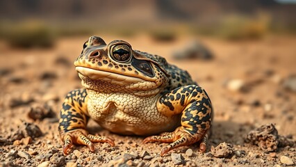 Obraz premium Sonoran Desert Toad in its natural habitat, a detailed close-up of the amphibian.