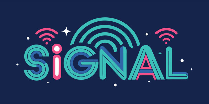 A vibrant signal logo featuring rounded letters transforming into a tech symbol, conveying modern communication and network connection. - Powered by Adobe