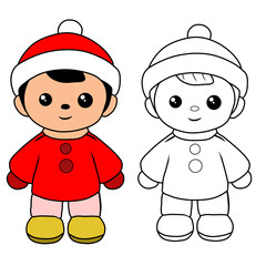 hand drawn vector illustration of a cartoon boy