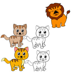 set of funny cartoon animals