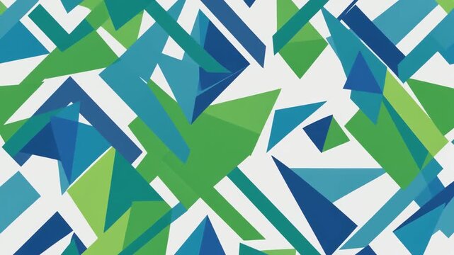 Abstract geometric triangle pattern background in shades of green and blue