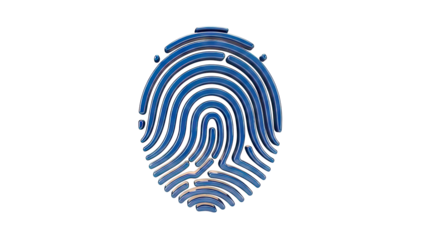 Blue 3D Fingerprint Icon