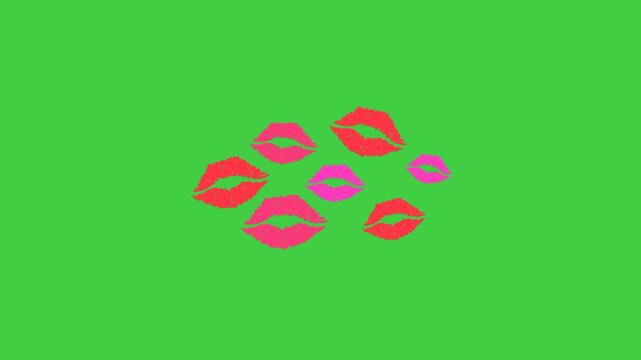 Stylized animated lips with subtle motion representing kiss, romance, beauty, and expression.
