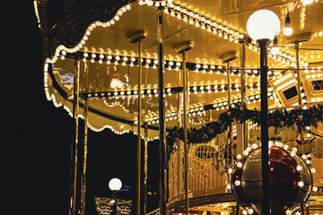 merry go round at christmas market © Yoshima