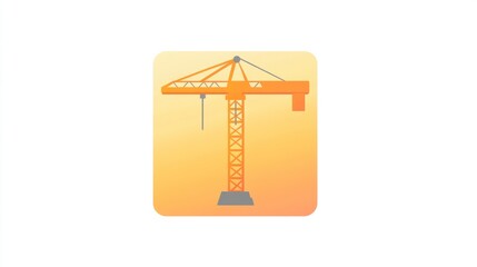 Construction crane graphic illustration, flat style, design element, potential for construction, industrial, project concept, graphic asset