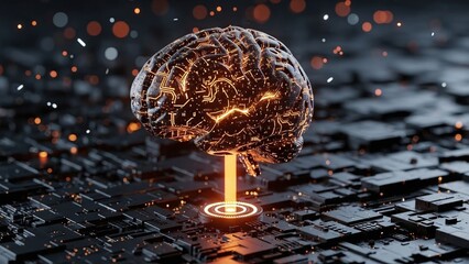 Artificial intelligence brain on circuit board