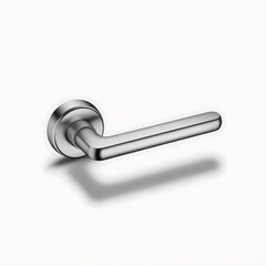 Modern sleek door handle in polished metal finish