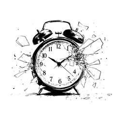 Shattered time piece illustration showing the impact of time on our lives and the fragility of moments