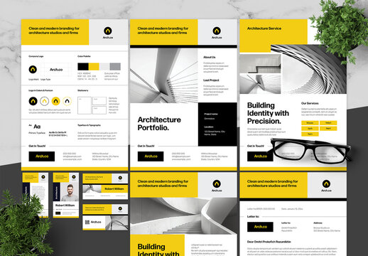 Yellow And Black Brand Guidlines Architecture Service