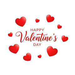 Happy valentine's day hearts isolated on transparent background