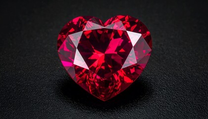 Stunning Heart-Shaped Ruby Gemstone with Brilliant Facets.