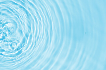 Abstract transparent water shadow surface texture natural ripple on blue background