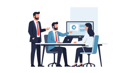 Fototapeta premium Business Professionals Collaborating at Office Desk.