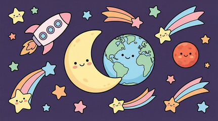 space universe cartoon