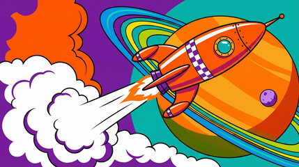 space rocket cartoon