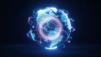 Digital Earth Globe - Global Network and Data Connectivity