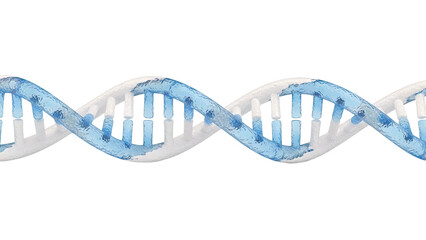 Blue Watery DNA Double Helix with White Backbone