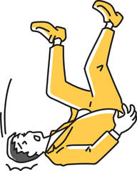倒れて頭を打つ男性会社員