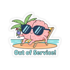 vector illustration of a brain icon relaxing