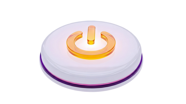 Glowing Power Button Icon - Powered by Adobe