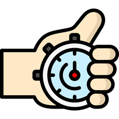 stopwatch icon illustration design with filled outline