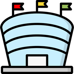 stadium icon illustration design with filled outline