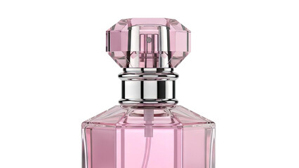 Pink Perfume Bottle with Crystal Cap