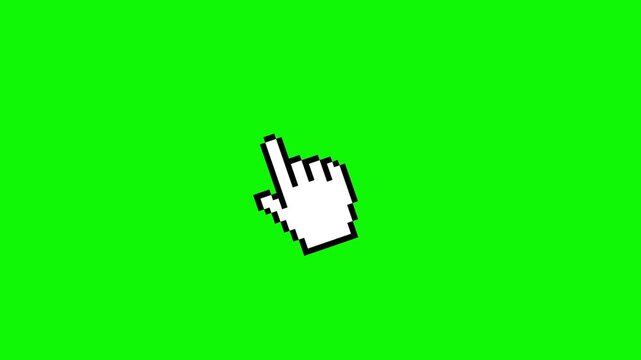 pixel cursor pointer on green screen