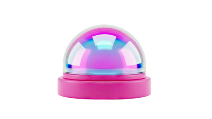 3D Render of a Pink Snow Globe with Iridescent Interior