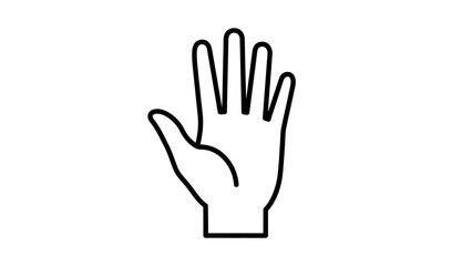 Obraz premium Hand gesture with five fingers raised.