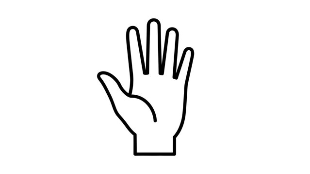 Hand gesture with five fingers raised.