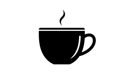 Obraz premium Black coffee cup with steam rising.