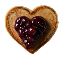 Heart Pancake with Jam. Generative Ai