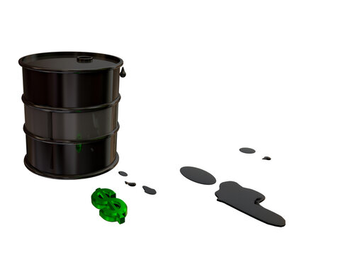 oll petrol barel drops isolated for background dollar money