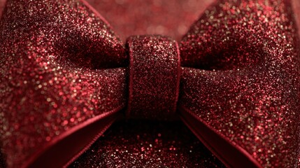 Sparkling Red Glitter Bow Tie Shine for Festive Event Decoration