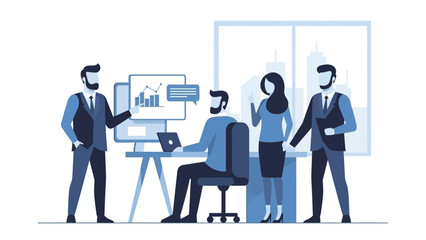 Fototapeta premium Business Professionals Discussing Project in Office.