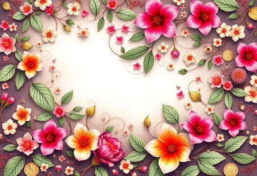 Intricate, swirling floral design with delicate leaves and blossoms,  floral pattern,  delicate pattern