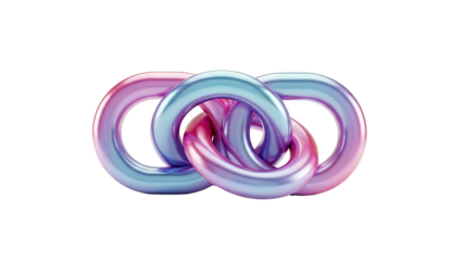 Interlocking Rings with Pearlescent Gradient