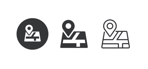 Map pin icon. Multi series icon. Perfect pixel isolated on white background. Vector illustration