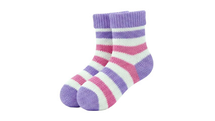 Purple and Pink Striped Crew Socks