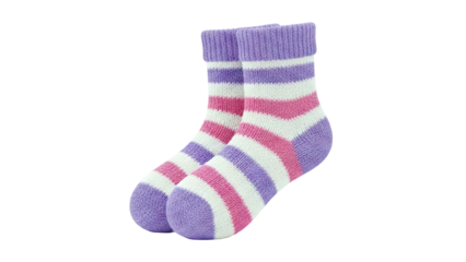 Purple and Pink Striped Crew Socks